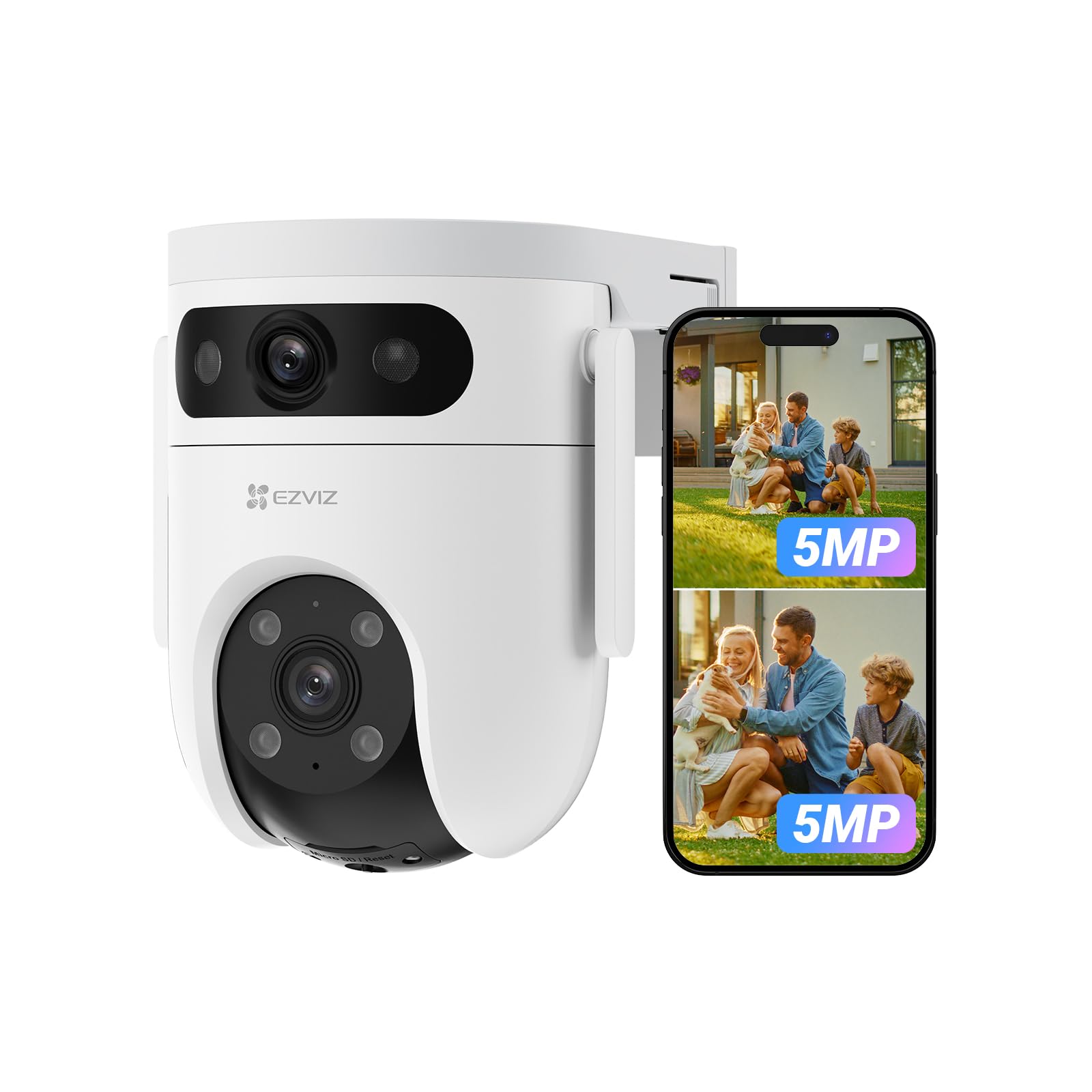 EZVIZ H9c 3K + 3K - panoramiczna kamera Wi-Fi z dwoma obiektywami, panoramiczny widok 360°