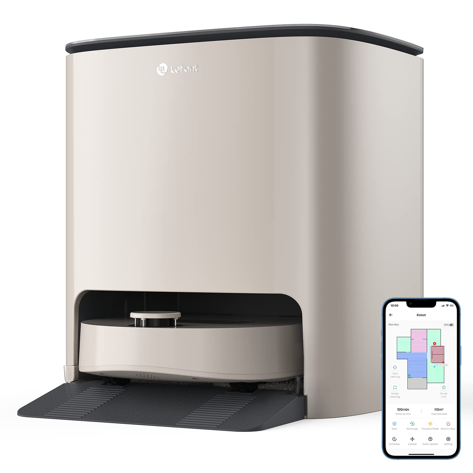Lefant T1 robot do mycia podłóg z automatyczną stacją czyszczącą, odpróżnianie/napełnianie/czyszczenie